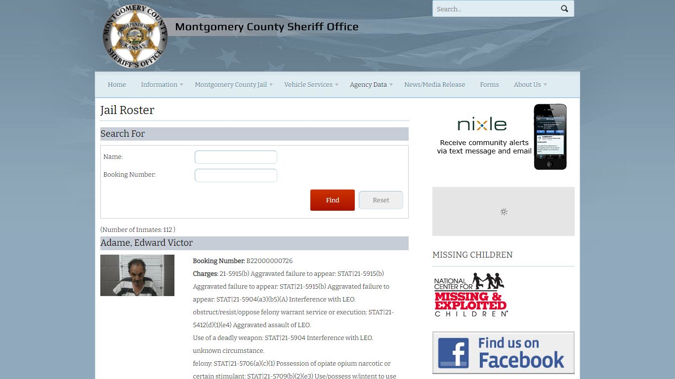 Jail Roster | Montgomery County Sheriff's Office Website